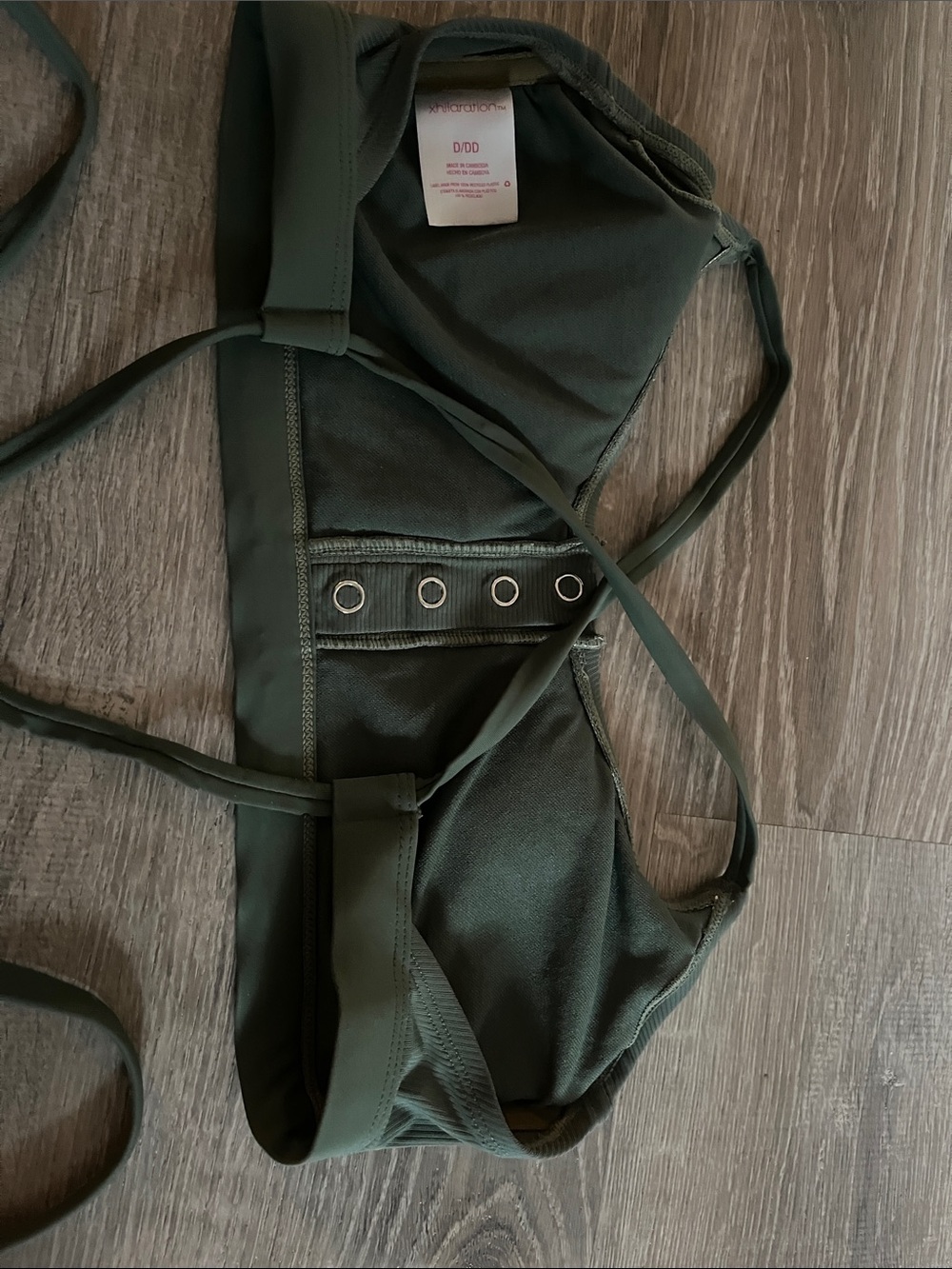Xhilaration Olive Ribbed Bralette with Front Snap Accents - Picture 3 of 3